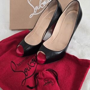 Christian Louboutin Black Peep Toe Heels